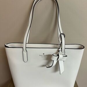 Kate Spade Cream Tote with Bow Accent